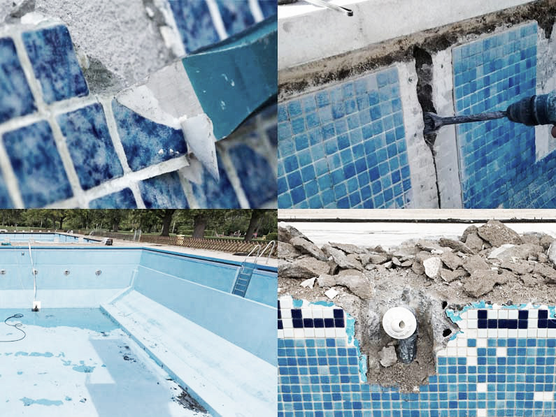 ahorrar con tu piscina reparando las fisuras y grietas de tu piscina con la empresa Cantitec de Granada Málaga Almería y Jaén