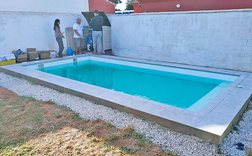 Pisina paneles acero terminada
